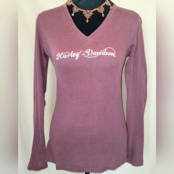Harley-Davidson Tops - Harley-Davidson Pink Fitted Long Sleeve T-Shirt